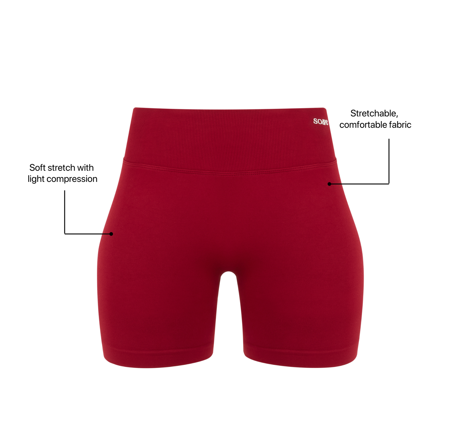 V-Cut Seamless Shorts - Rouge