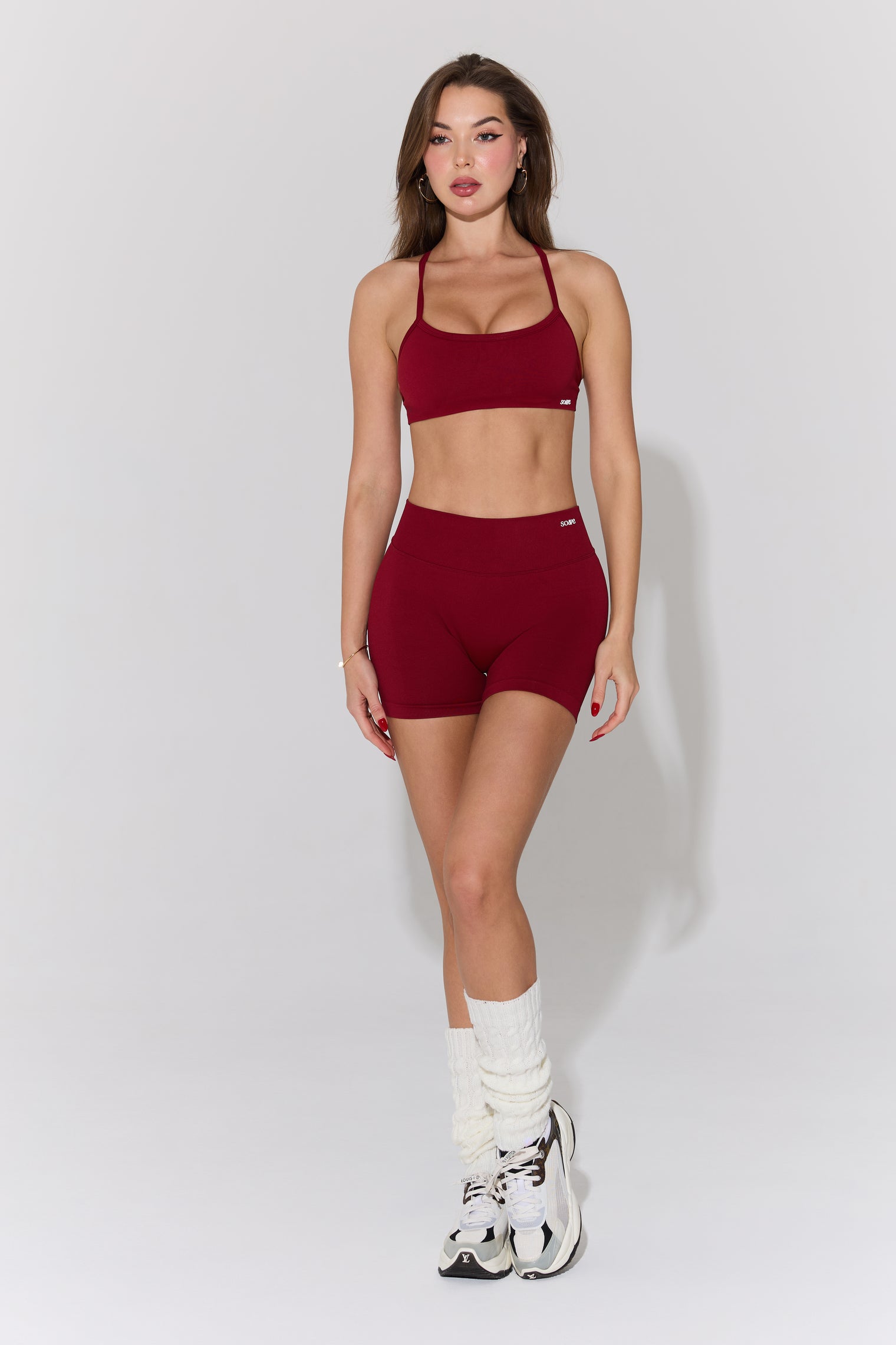 V-Cut Seamless Shorts - Rouge