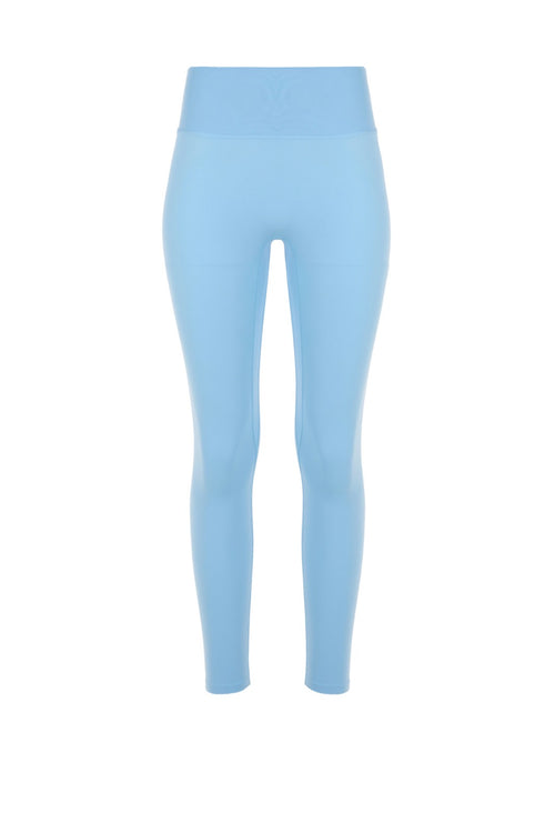 Detailed Scrunch Leggings - Baby Blue