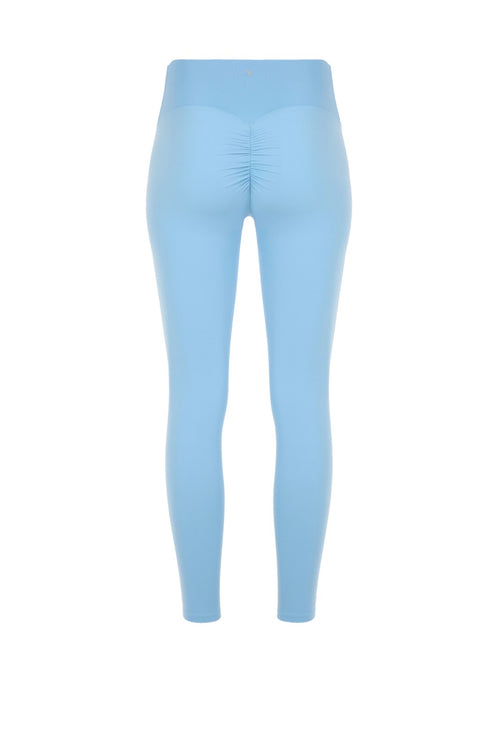 Detailed Scrunch Leggings - Baby Blue