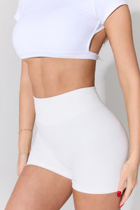 Base Layer Seamless Shorts - Arctic White
